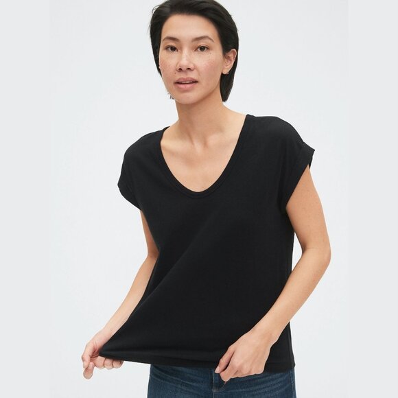 GAP Dolman Sleeve cuffed scoopneck Cotton T-Shirt Large - Picture 1 of 6